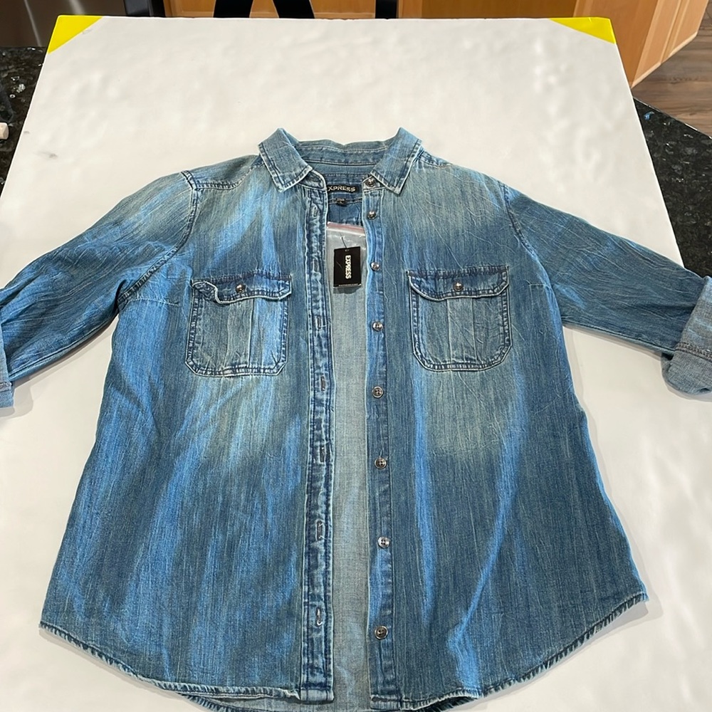 Brand new, Express button up females top.